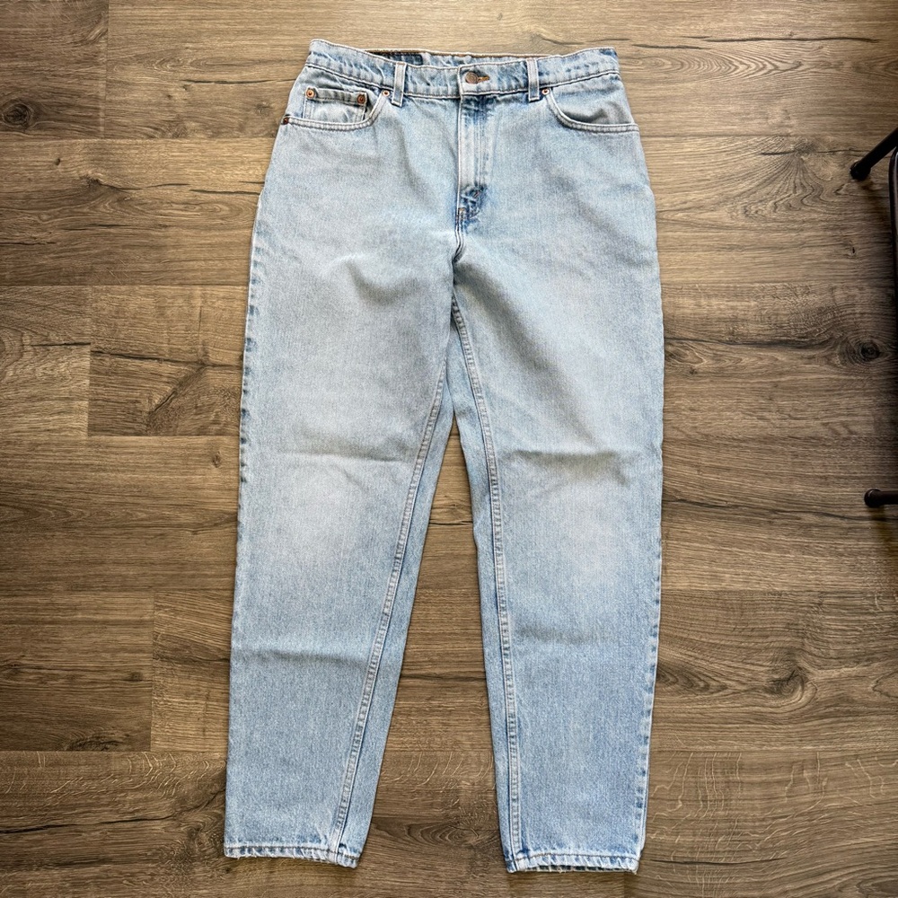 Vintage 90s Levis 550 Light Denim Blue High Waisted Jeans 30 Women